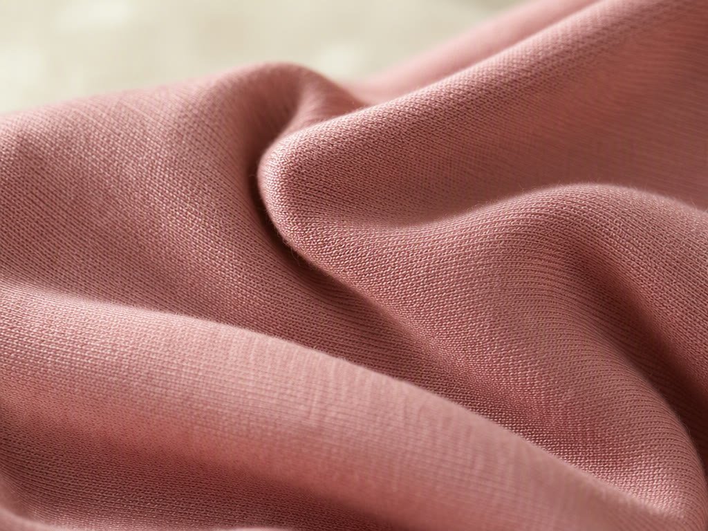 Close-up of soft dusty rose modal fabric with gentle folds